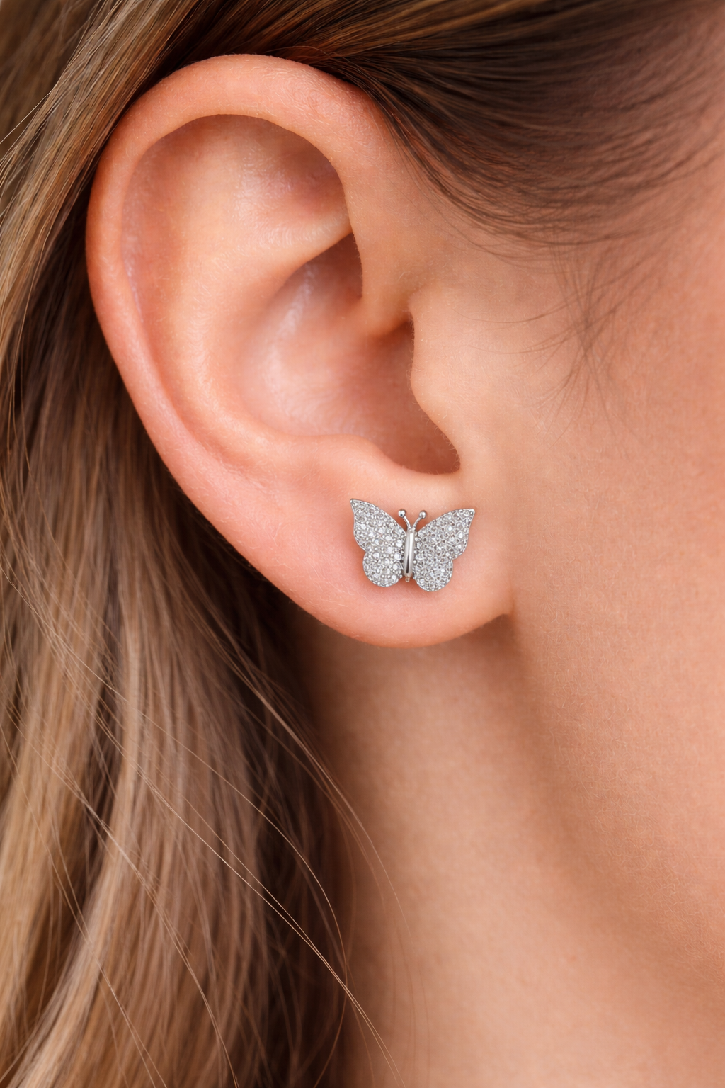 Moissanite Butterfly Earrings