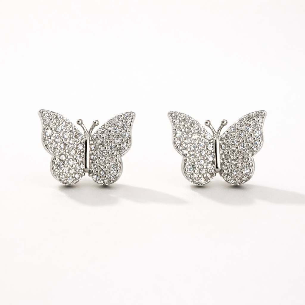Moissanite Butterfly Earrings