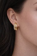 Gold Double Glittering earrings