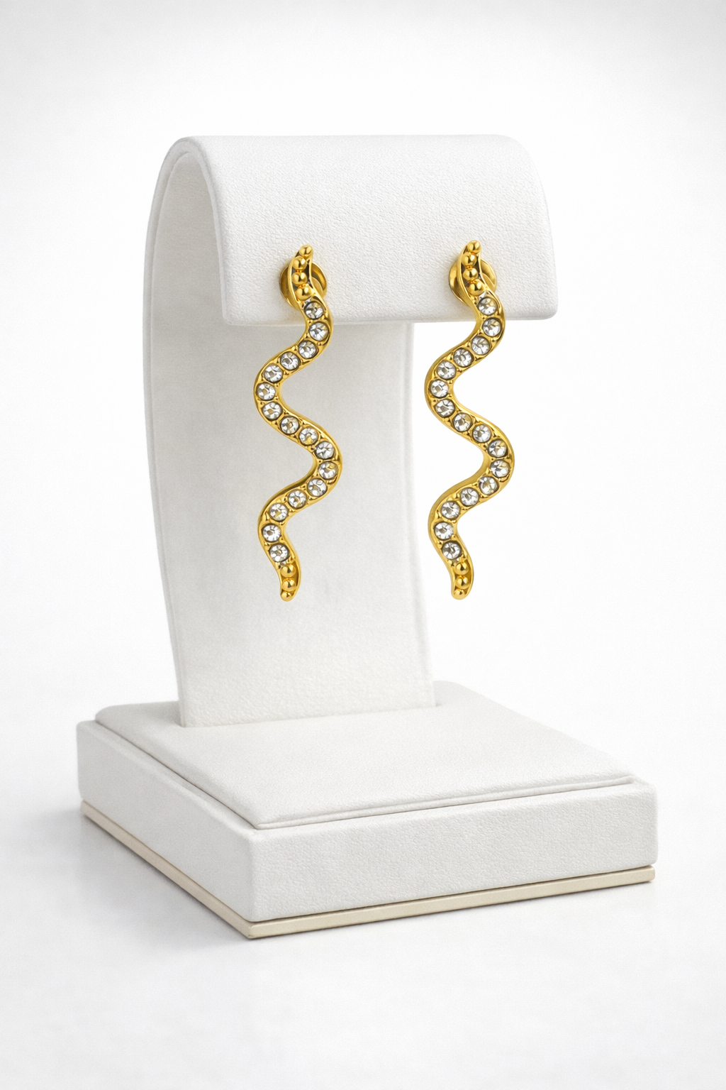 Gold Snake Crystal earrings