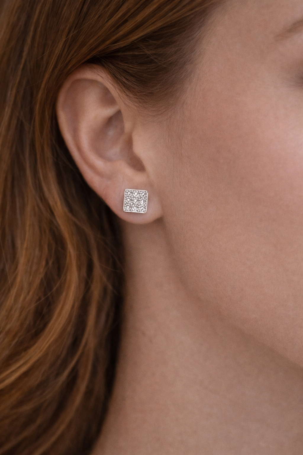 Earring post small square earrings