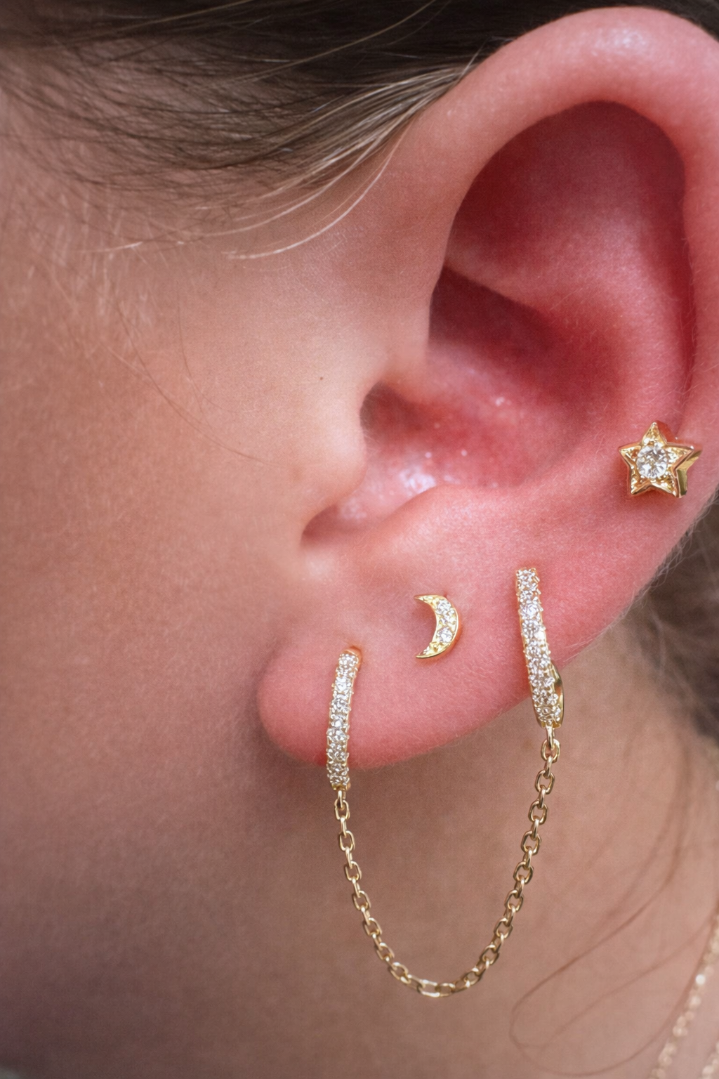 Moon/Stars Rhinestones earrings