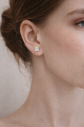 Moissanite Round/Square earrings