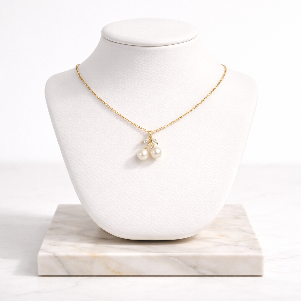 Pearl cherry necklace