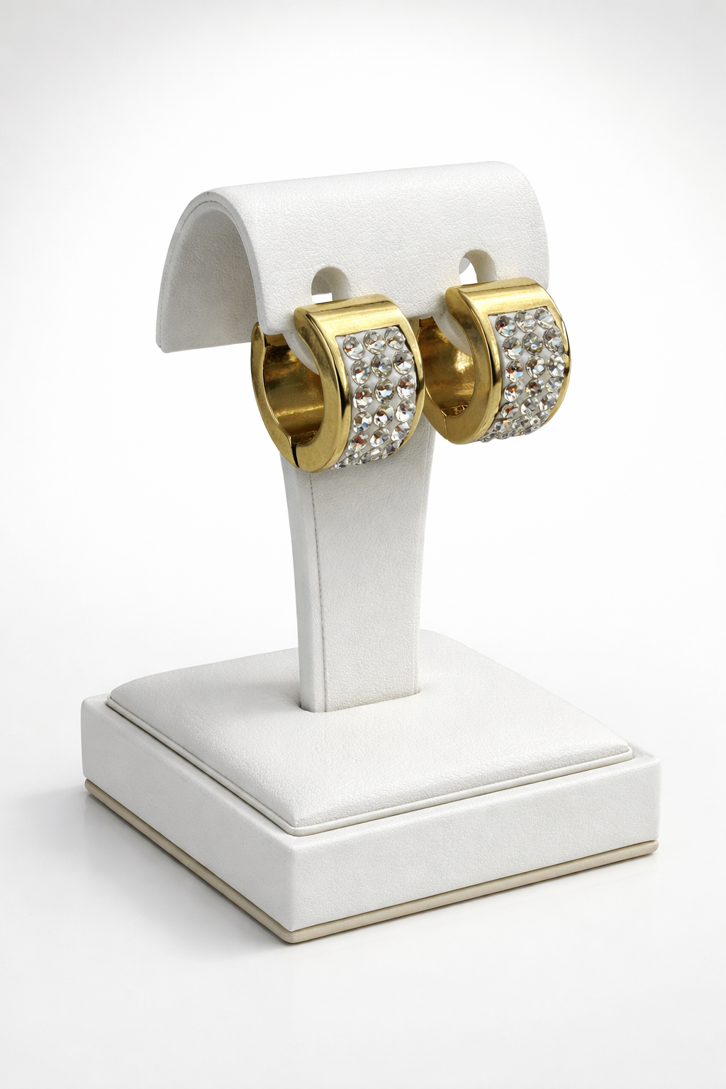 Stainless Steel gold Rhinestone earrings