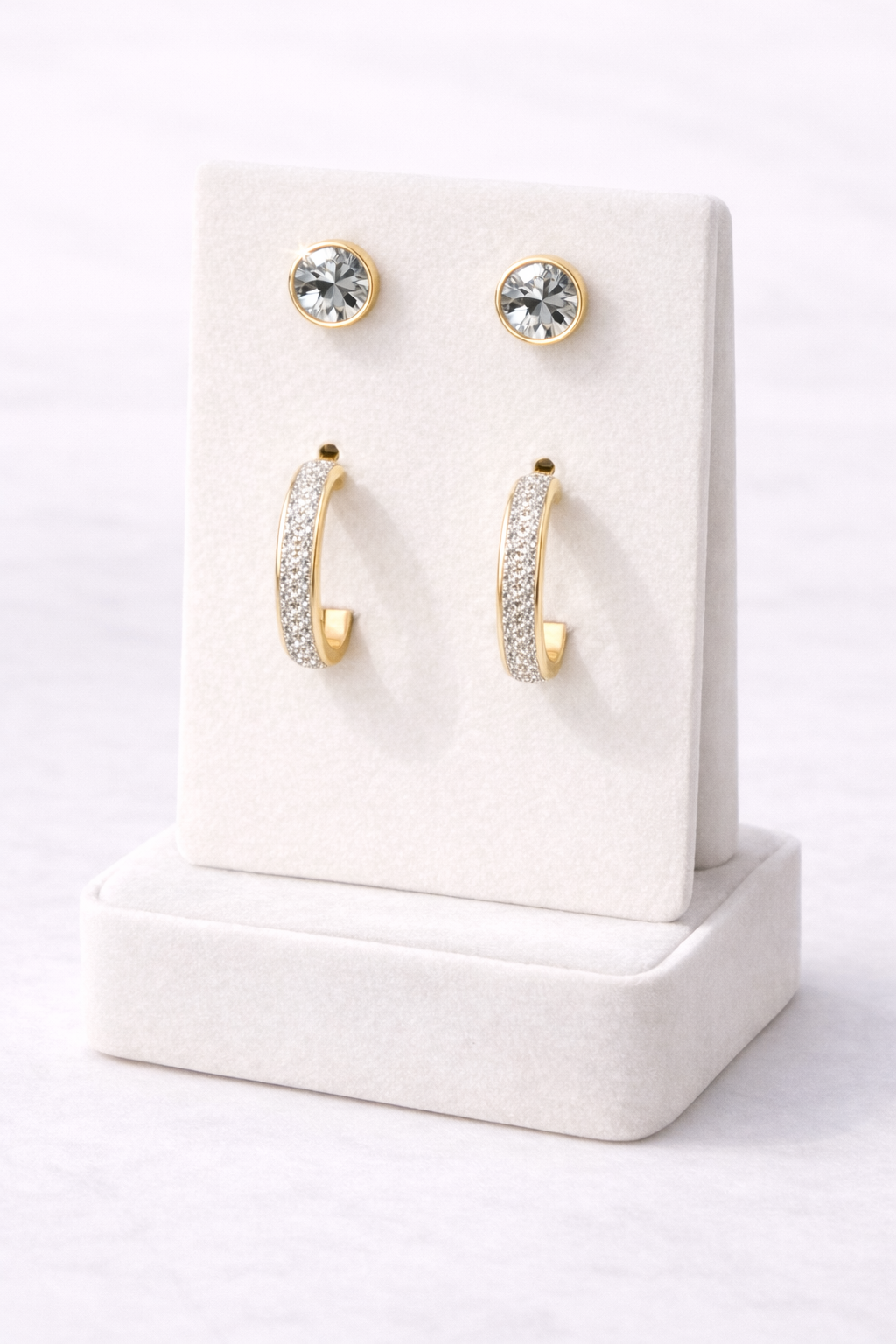 Cristal/Silver pair earrings