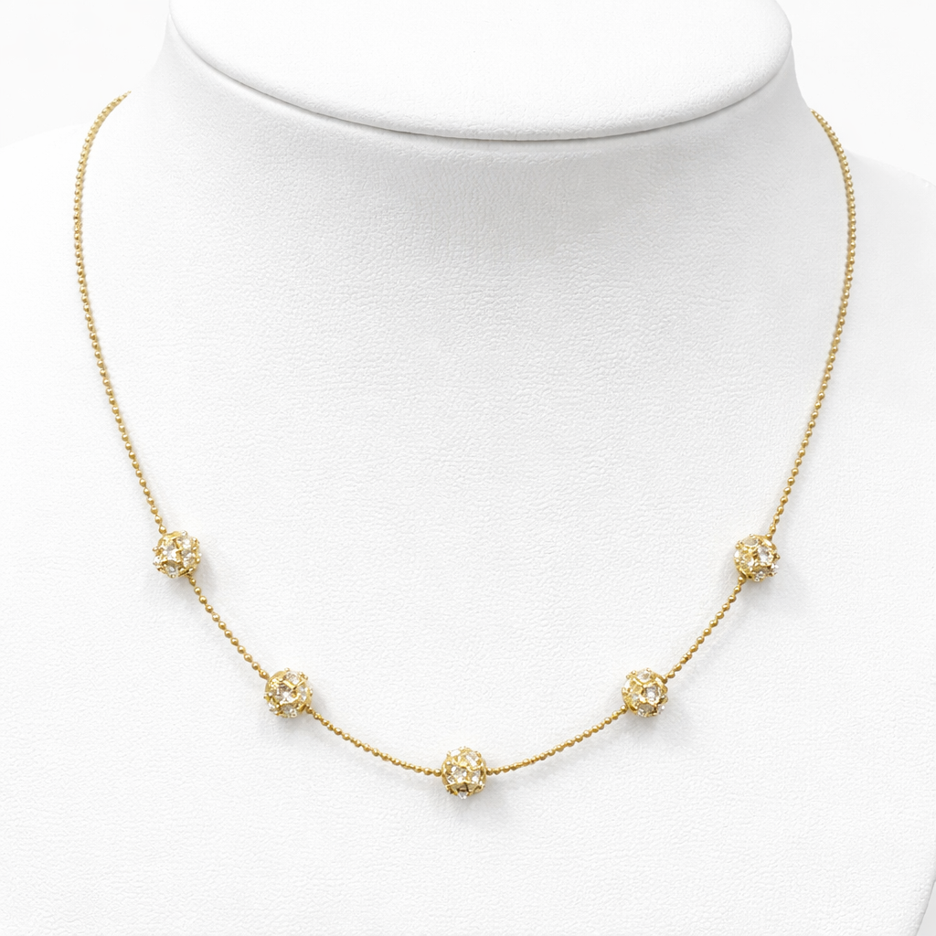 Rhinestone Gold necklace/earrings