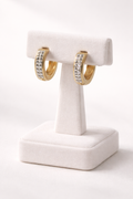 Stainless Steel gold Rhinestone square earrings