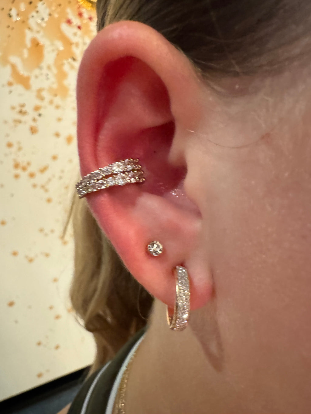 Cristal/Silver pair earrings