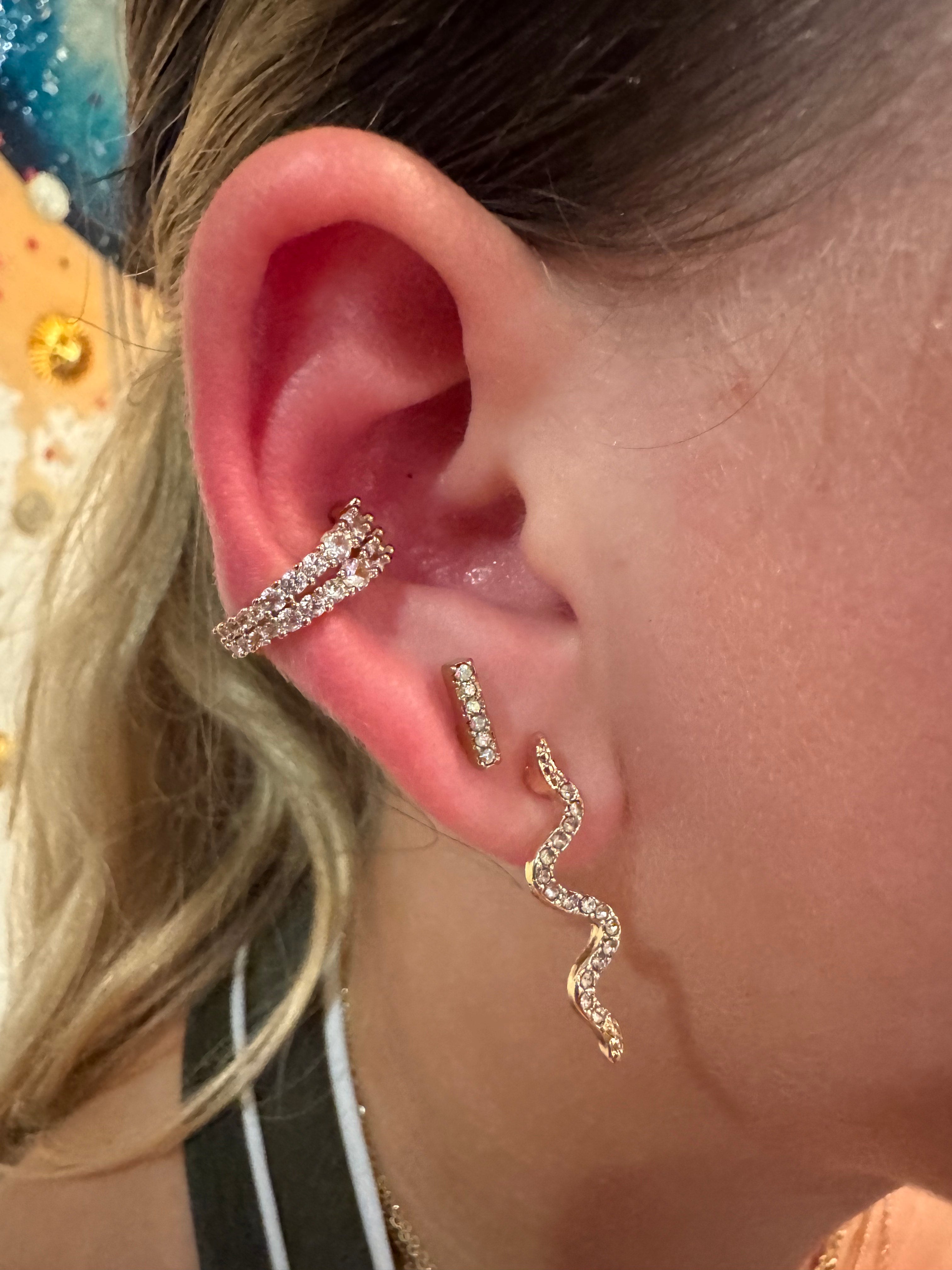 Gold Snake Crystal earrings